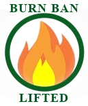 Image says Burn Ban Lifted.